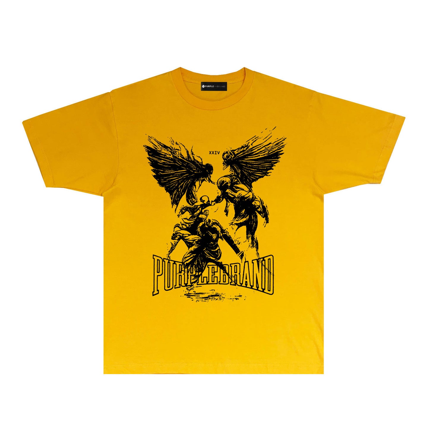 Purple Winged Ghost Graphic T-Shirt Short Sleeve Casual Streetwear Tee PUR072