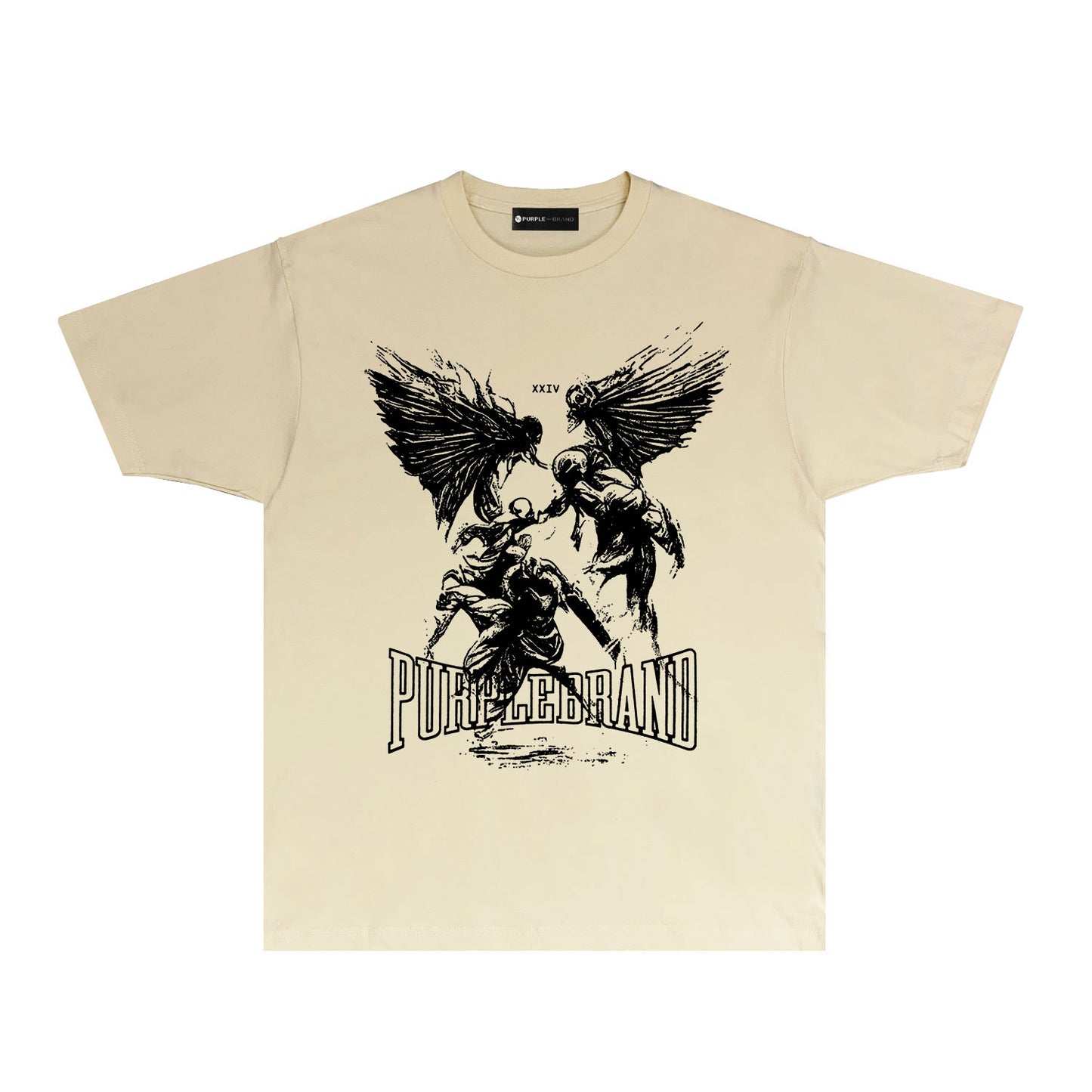 Purple Winged Ghost Graphic T-Shirt Short Sleeve Casual Streetwear Tee PUR072