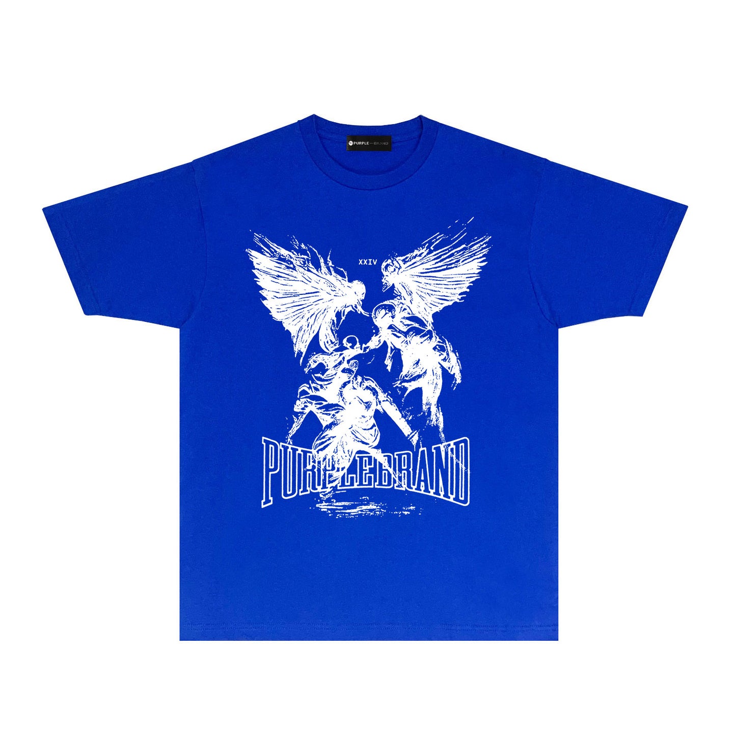 Purple Winged Ghost Graphic T-Shirt Short Sleeve Casual Streetwear Tee PUR072
