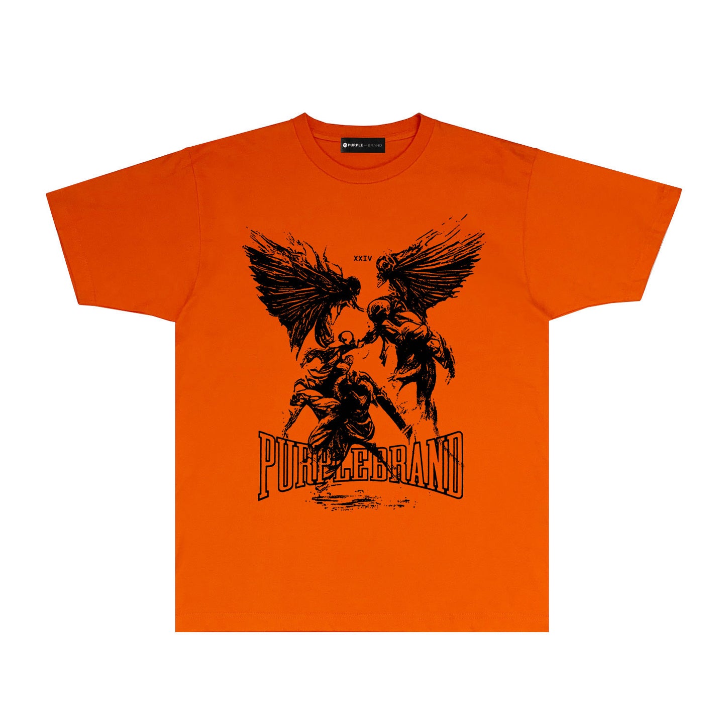 Purple Winged Ghost Graphic T-Shirt Short Sleeve Casual Streetwear Tee PUR072