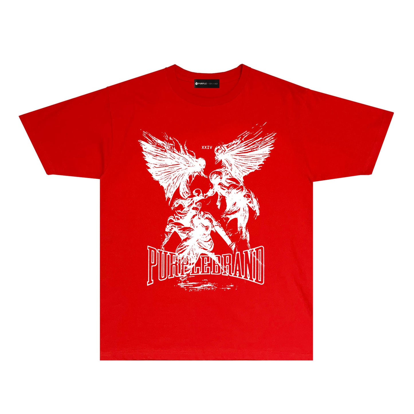 Purple Winged Ghost Graphic T-Shirt Short Sleeve Casual Streetwear Tee PUR072