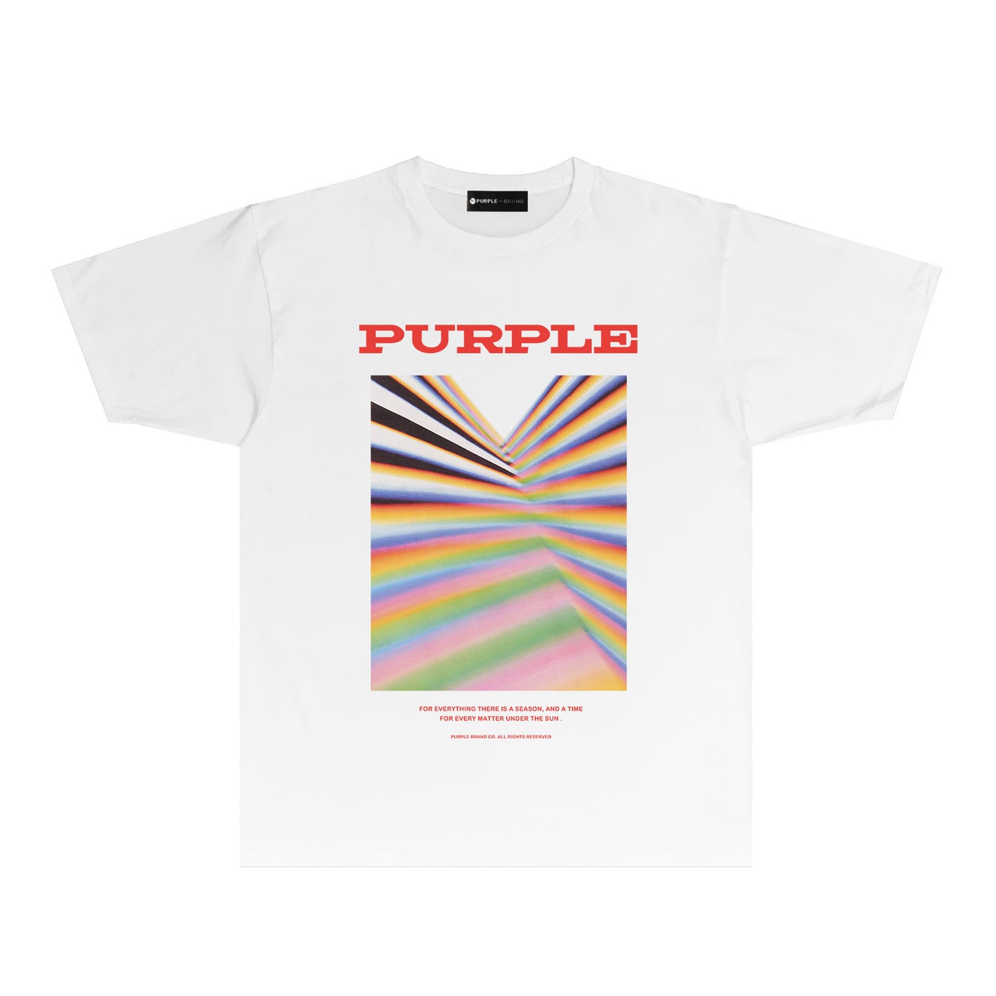 Purple Rainbow Graphic T-Shirt Short Sleeve Casual Streetwear Tee PUR072