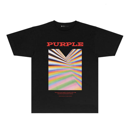 Purple Rainbow Graphic T-Shirt Short Sleeve Casual Streetwear Tee PUR072