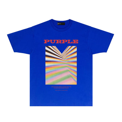 Purple Rainbow Graphic T-Shirt Short Sleeve Casual Streetwear Tee PUR072