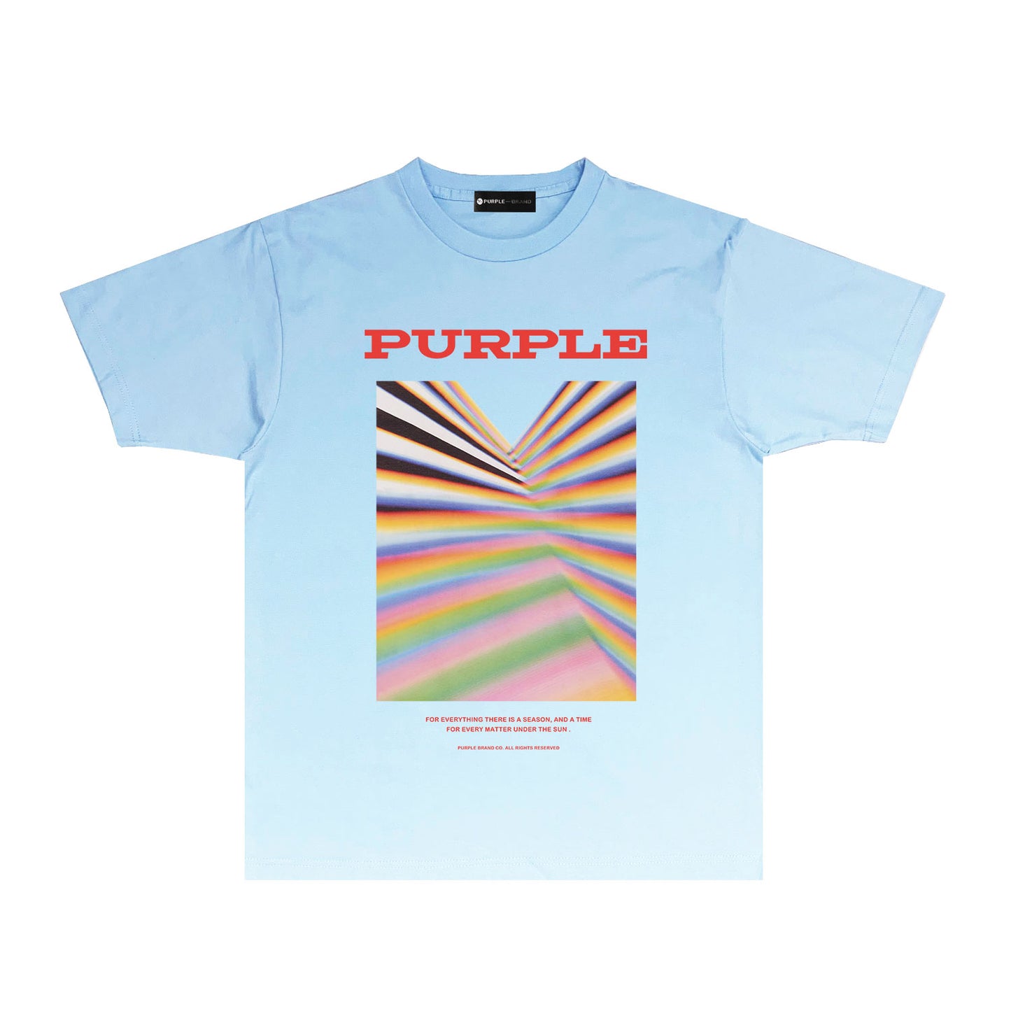 Purple Rainbow Graphic T-Shirt Short Sleeve Casual Streetwear Tee PUR072