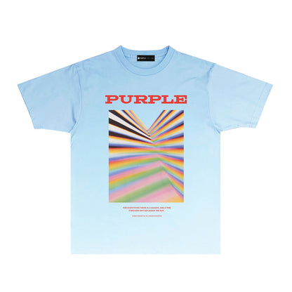 Purple Rainbow Graphic T-Shirt Short Sleeve Casual Streetwear Tee PUR072