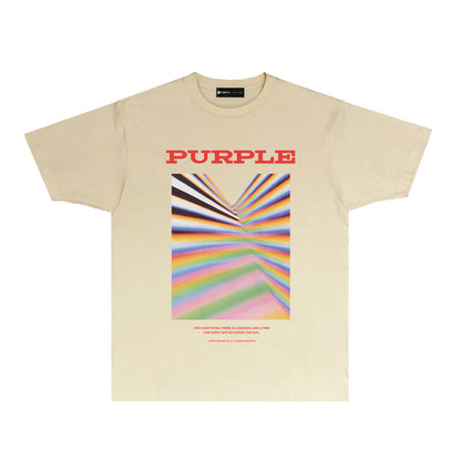 Purple Rainbow Graphic T-Shirt Short Sleeve Casual Streetwear Tee PUR072
