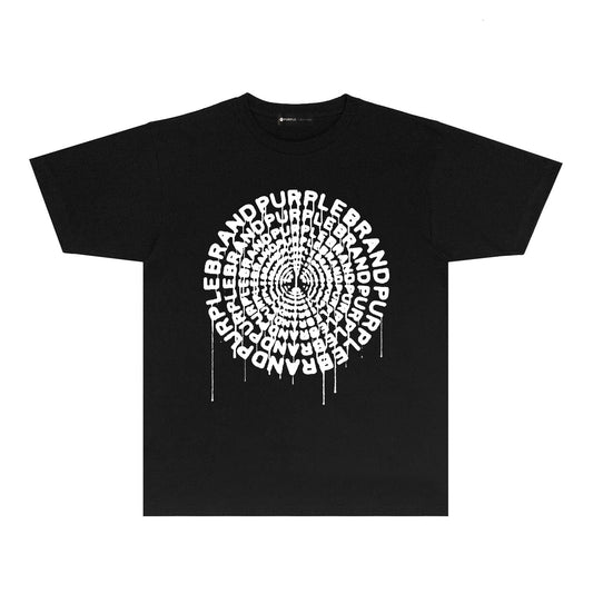 Purple Colorful Ink Graphic T-Shirt Short Sleeve Casual Streetwear Tee PUR074B