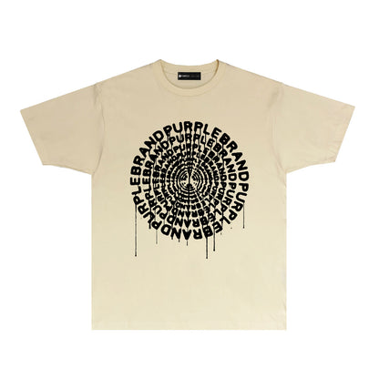 Purple Colorful Ink Graphic T-Shirt Short Sleeve Casual Streetwear Tee PUR074B