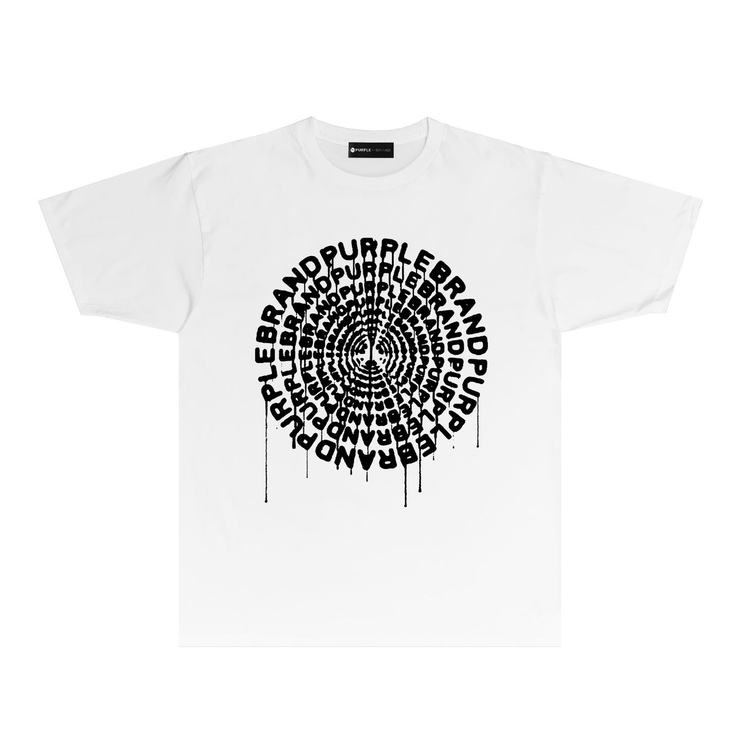 Purple Colorful Ink Graphic T-Shirt Short Sleeve Casual Streetwear Tee PUR074B
