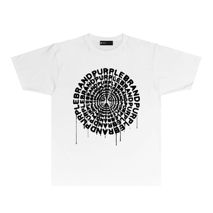 Purple Colorful Ink Graphic T-Shirt Short Sleeve Casual Streetwear Tee PUR074B