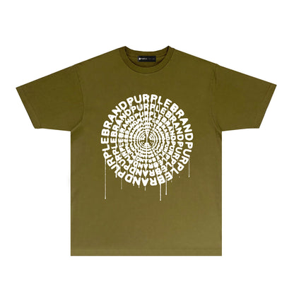 Purple Colorful Ink Graphic T-Shirt Short Sleeve Casual Streetwear Tee PUR074B