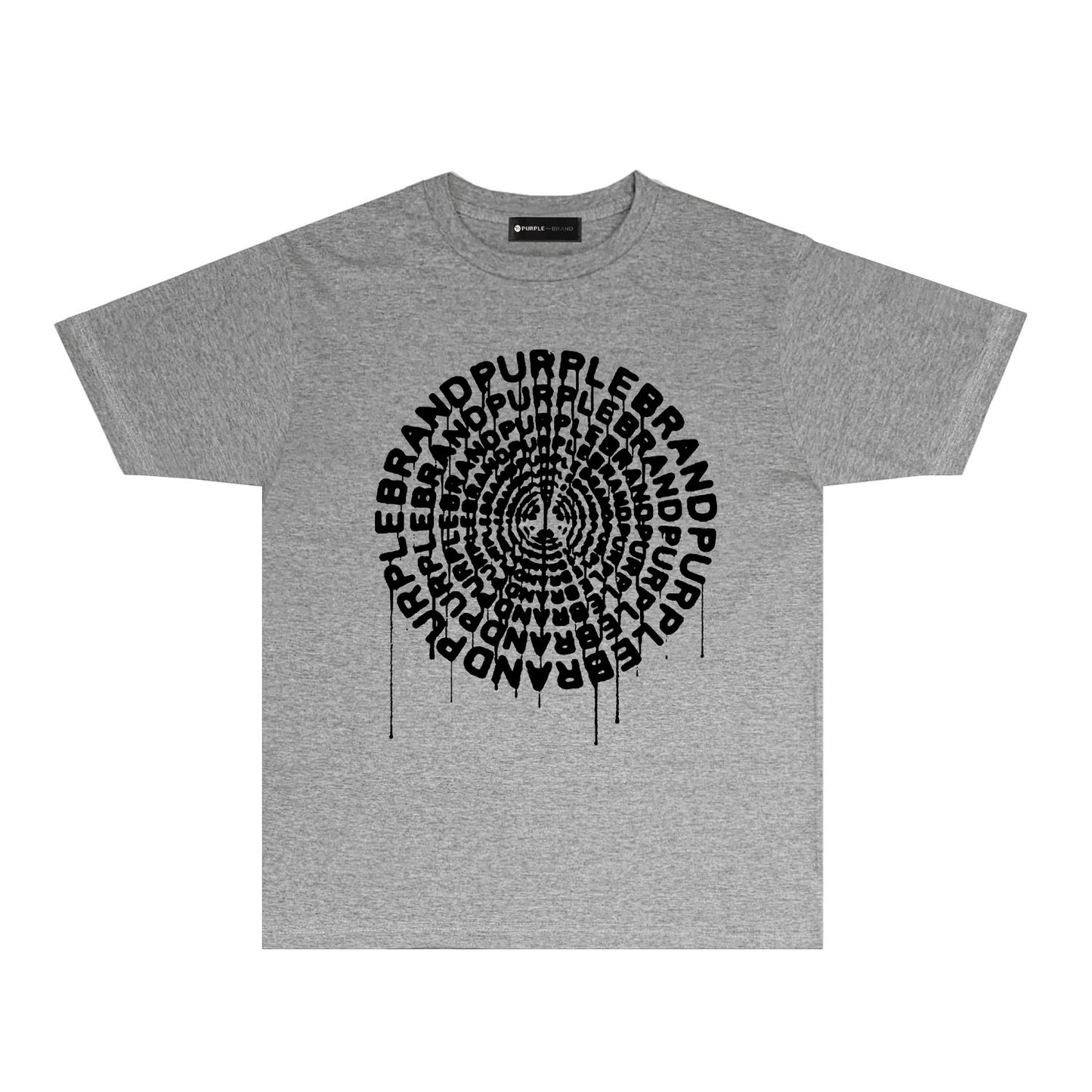 Purple Colorful Ink Graphic T-Shirt Short Sleeve Casual Streetwear Tee PUR074B