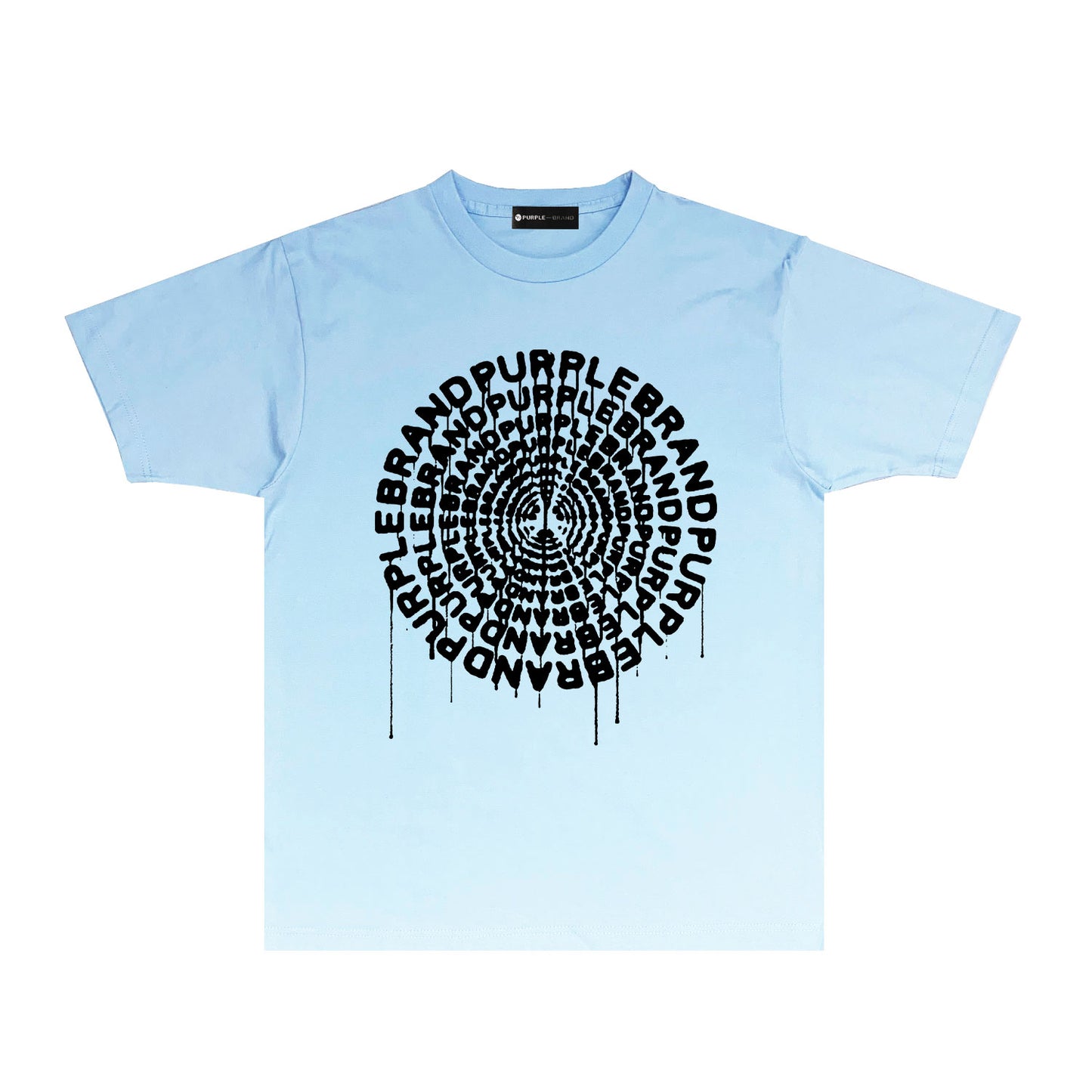 Purple Colorful Ink Graphic T-Shirt Short Sleeve Casual Streetwear Tee PUR074B