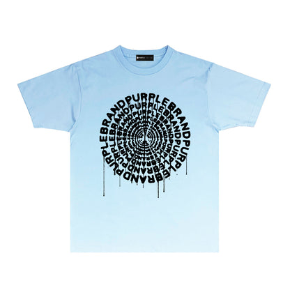 Purple Colorful Ink Graphic T-Shirt Short Sleeve Casual Streetwear Tee PUR074B