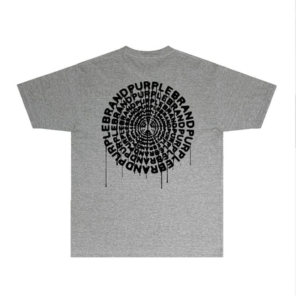 Purple Paint Splash Disc Graphic T-Shirt Short Sleeve Casual Streetwear Tee PUR074
