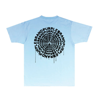 Purple Paint Splash Disc Graphic T-Shirt Short Sleeve Casual Streetwear Tee PUR074