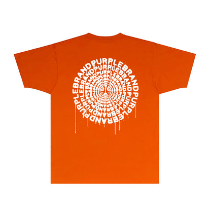 Purple Paint Splash Disc Graphic T-Shirt Short Sleeve Casual Streetwear Tee PUR074