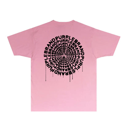 Purple Paint Splash Disc Graphic T-Shirt Short Sleeve Casual Streetwear Tee PUR074