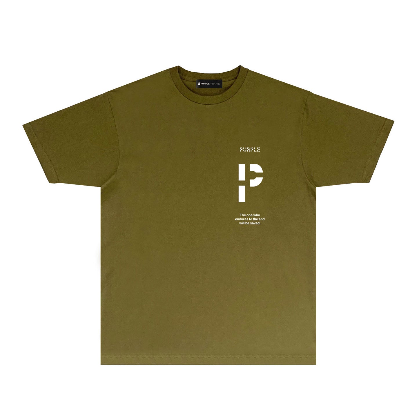 Purple Vertical Cut Letter Graphic T-Shirt Short Sleeve Casual Streetwear Tee PUR075