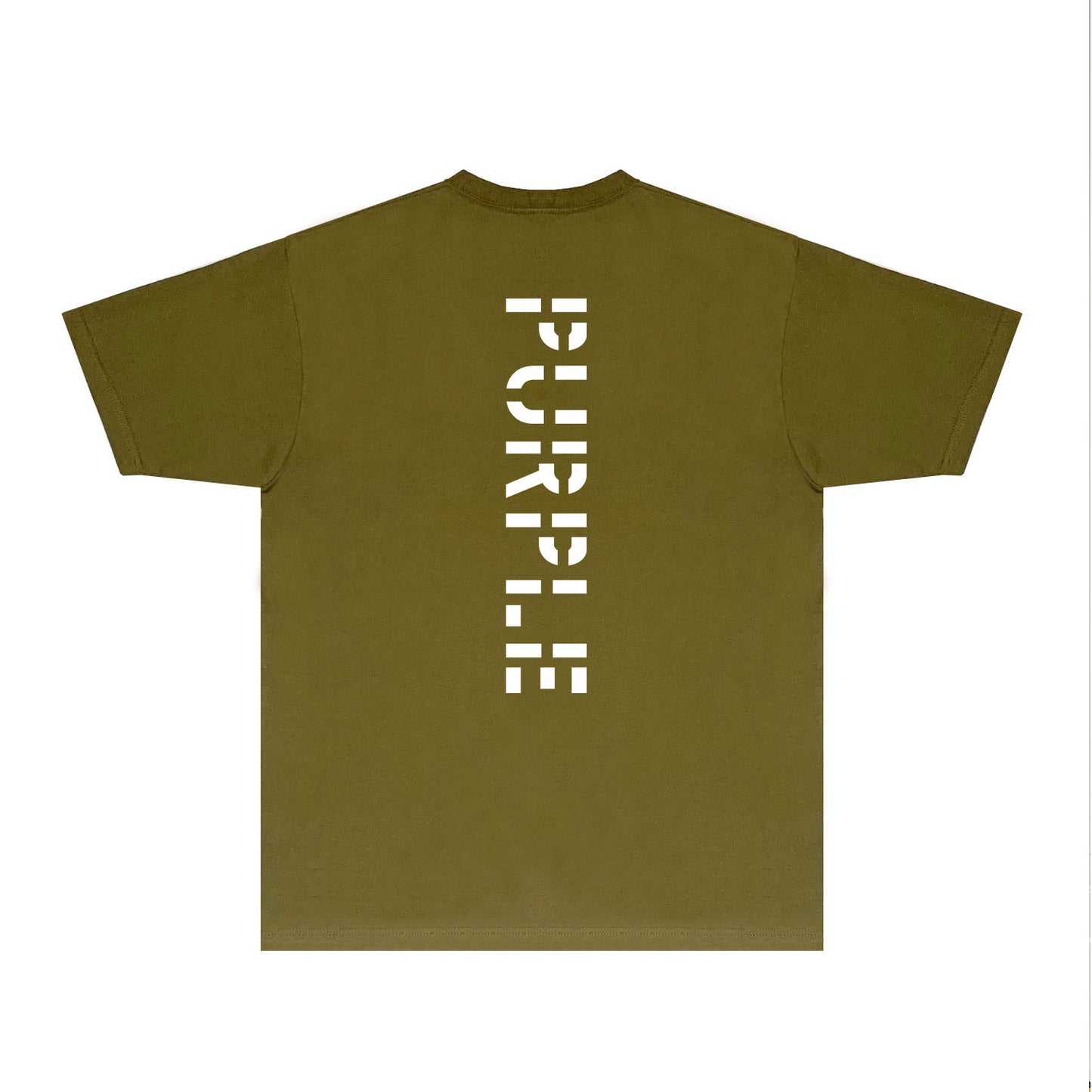 Purple Vertical Cut Letter Graphic T-Shirt Short Sleeve Casual Streetwear Tee PUR075