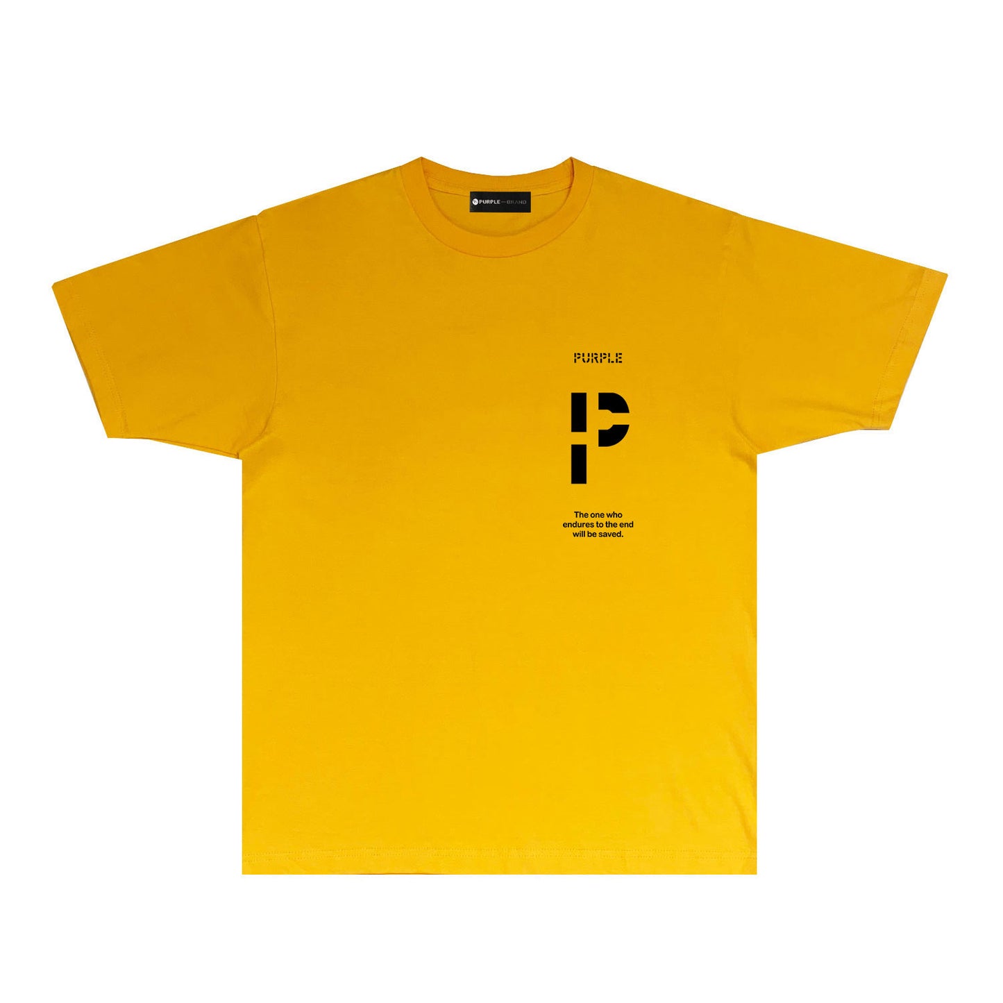 Purple Vertical Cut Letter Graphic T-Shirt Short Sleeve Casual Streetwear Tee PUR075