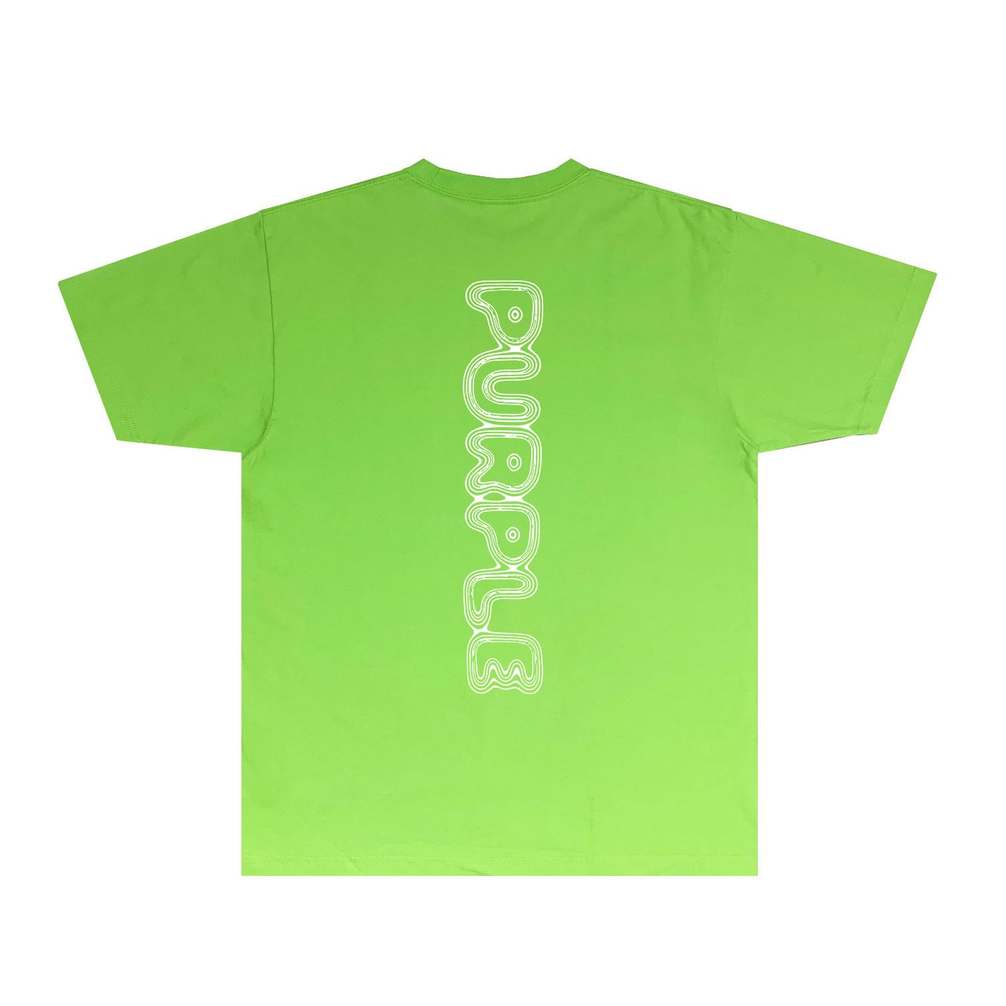 Purple Line Vertical Letter Graphic T-Shirt Short Sleeve Casual Streetwear Tee PUR076