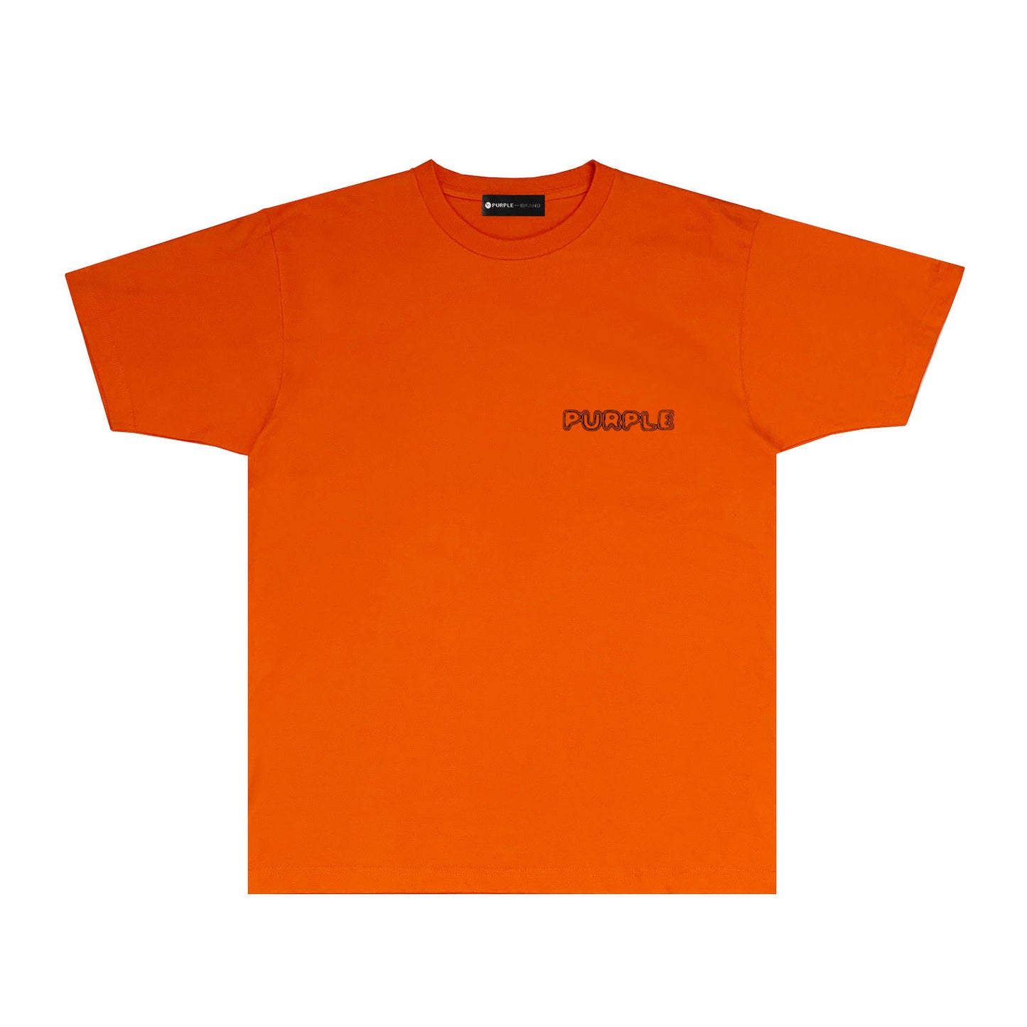 Purple Line Vertical Letter Graphic T-Shirt Short Sleeve Casual Streetwear Tee PUR076