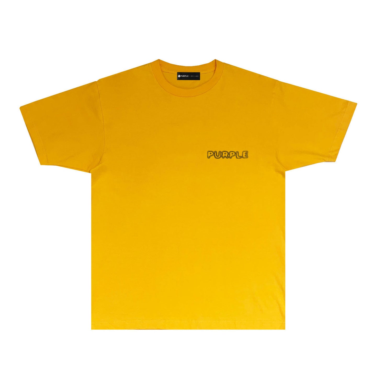 Purple Line Vertical Letter Graphic T-Shirt Short Sleeve Casual Streetwear Tee PUR076