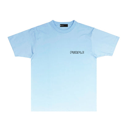 Purple Line Vertical Letter Graphic T-Shirt Short Sleeve Casual Streetwear Tee PUR076
