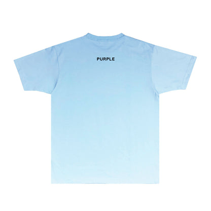 Purple Hollow P Letter Graphic T-Shirt Short Sleeve Casual Streetwear Tee PUR077