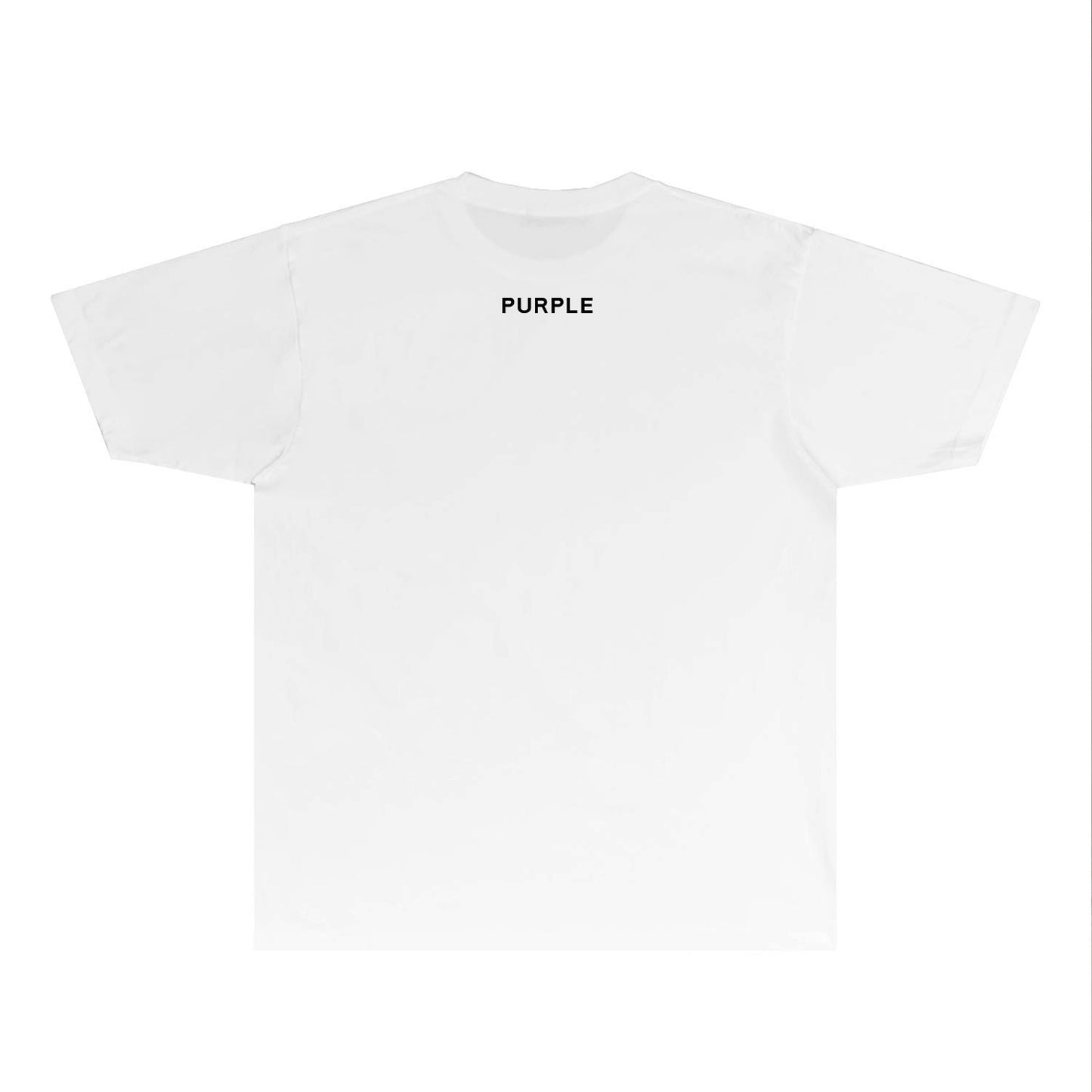 Purple Hollow P Letter Graphic T-Shirt Short Sleeve Casual Streetwear Tee PUR077