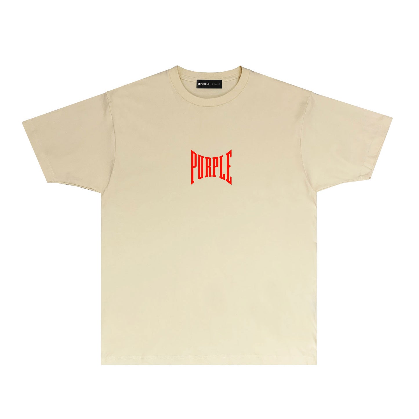 Purple Inset PURPLE Letter Graphic T-Shirt Short Sleeve Casual Streetwear Tee PUR078