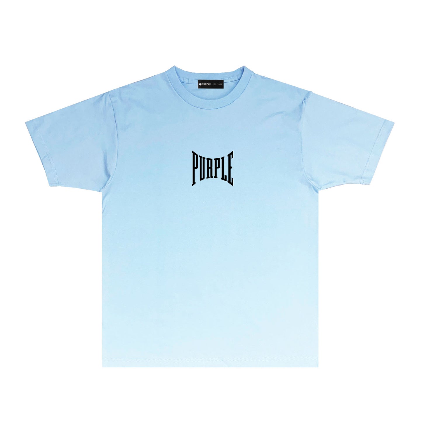 Purple Inset PURPLE Letter Graphic T-Shirt Short Sleeve Casual Streetwear Tee PUR078