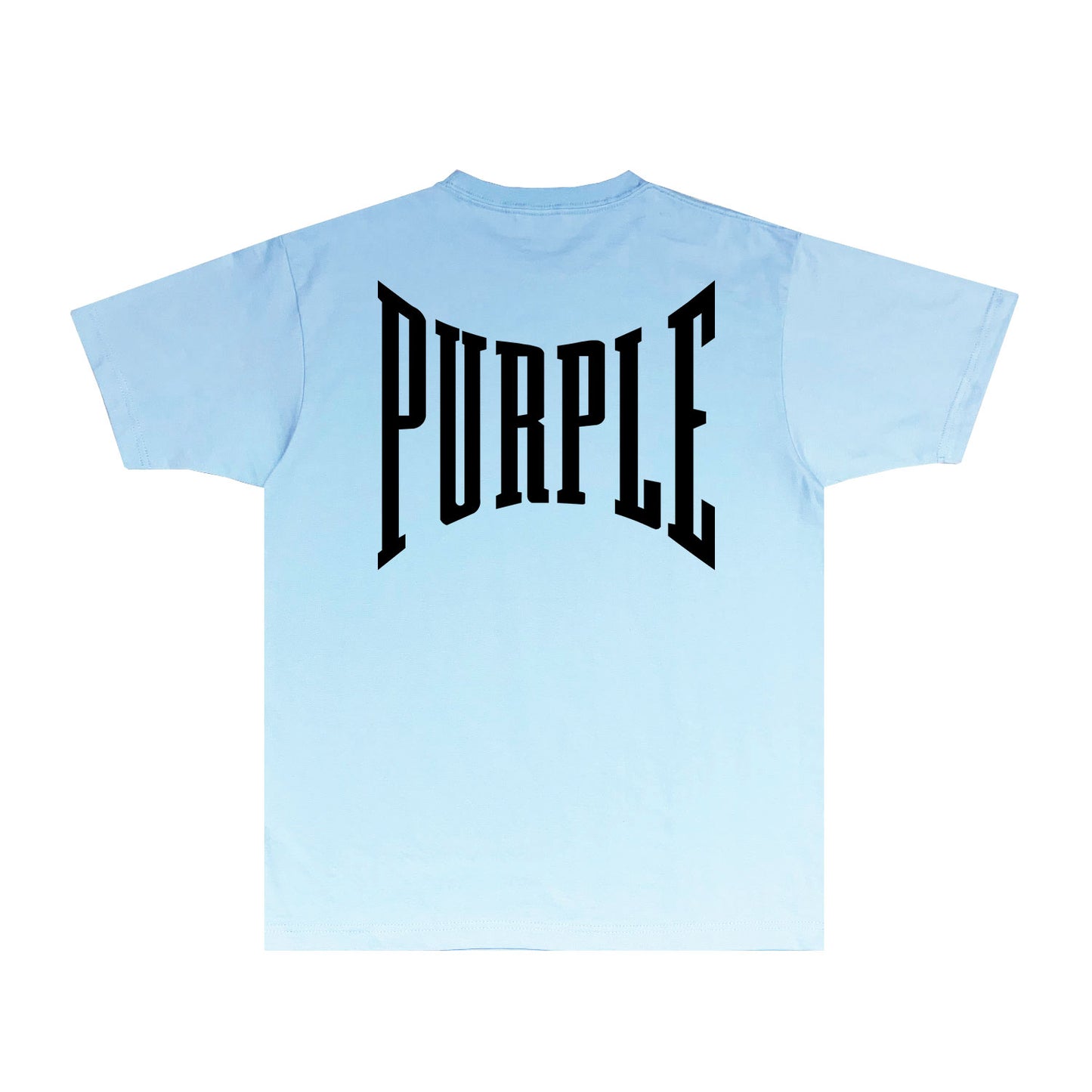 Purple Inset PURPLE Letter Graphic T-Shirt Short Sleeve Casual Streetwear Tee PUR078