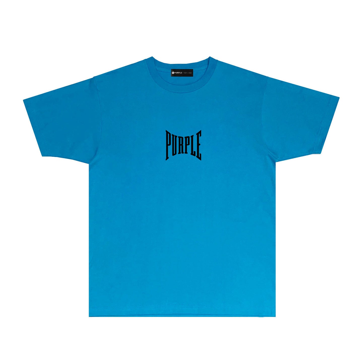 Purple Inset PURPLE Letter Graphic T-Shirt Short Sleeve Casual Streetwear Tee PUR078