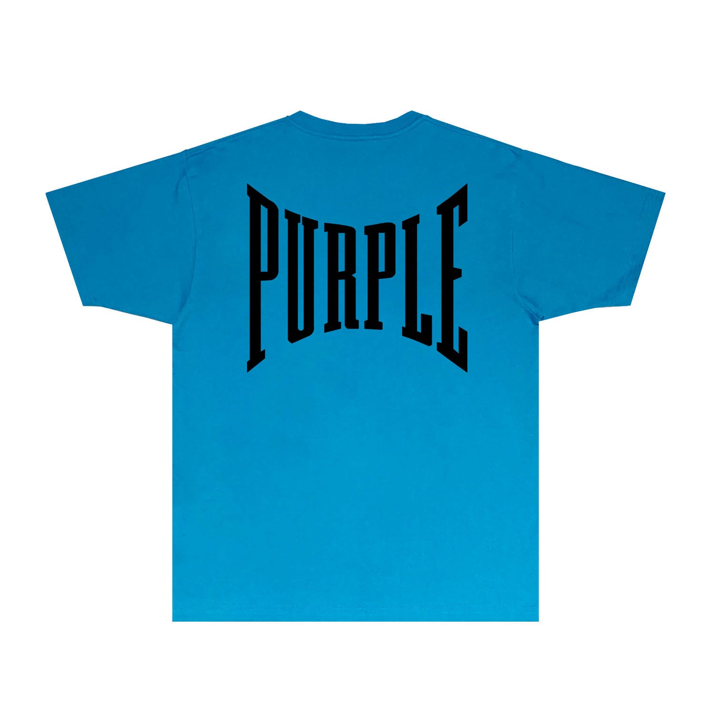 Purple Inset PURPLE Letter Graphic T-Shirt Short Sleeve Casual Streetwear Tee PUR078