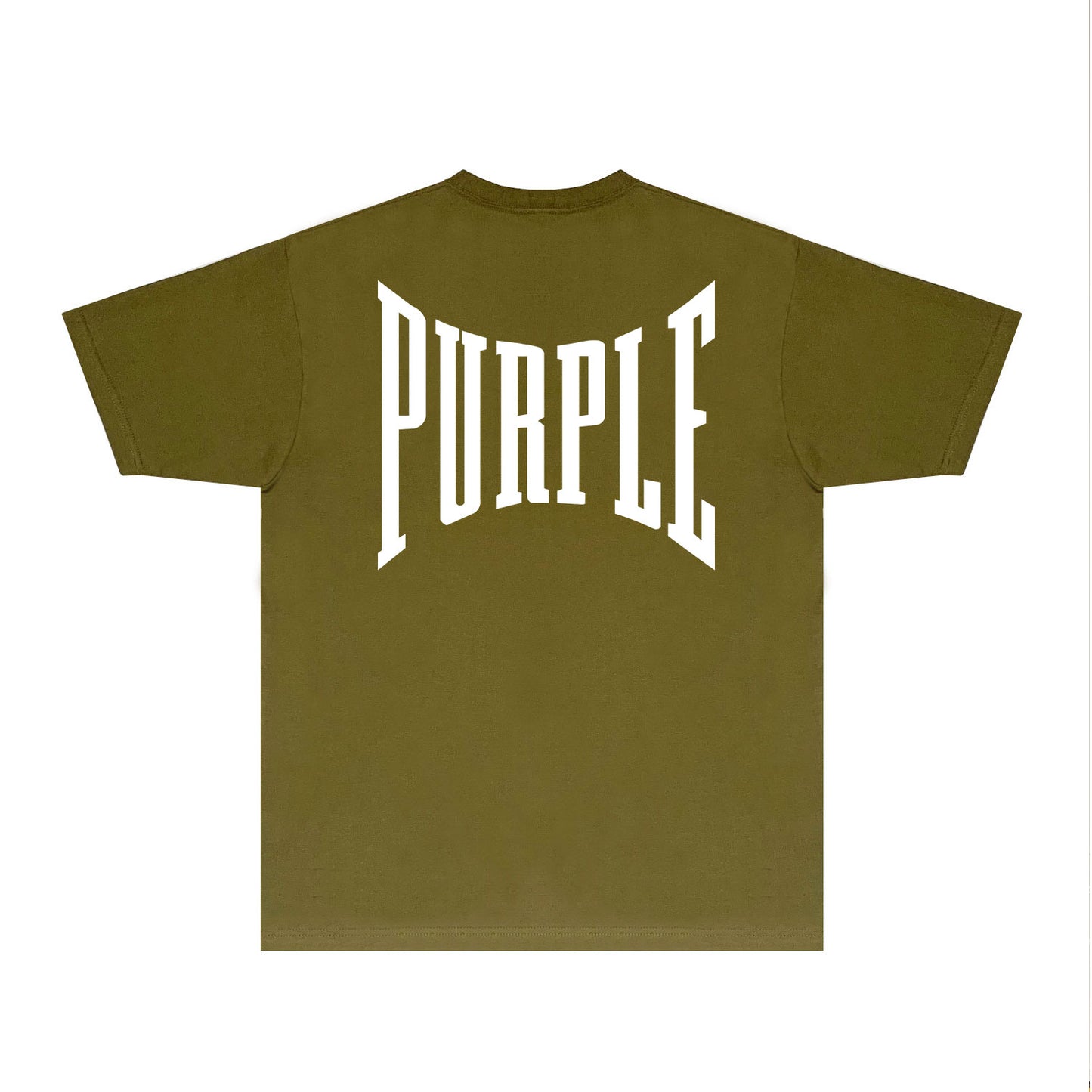 Purple Inset PURPLE Letter Graphic T-Shirt Short Sleeve Casual Streetwear Tee PUR078