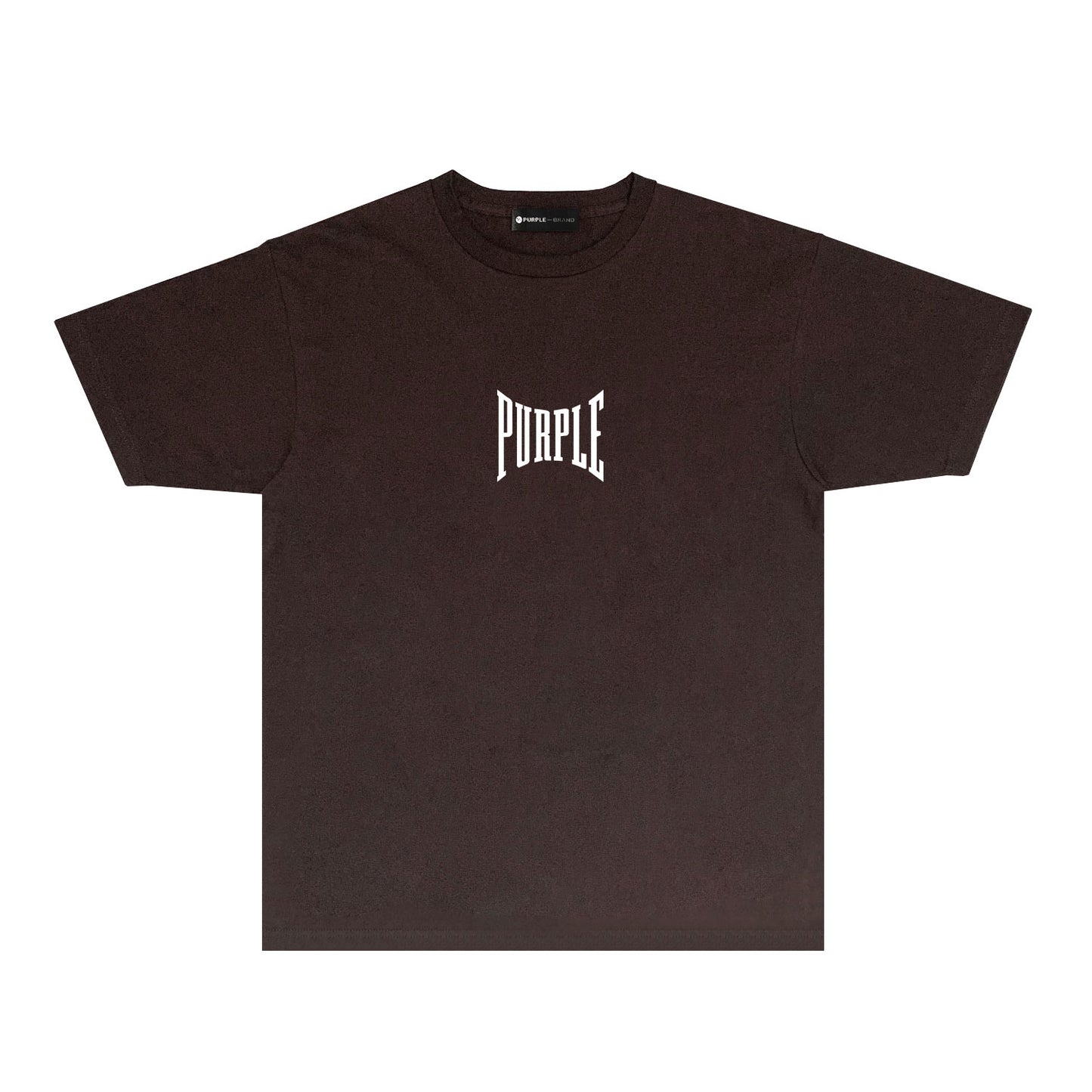 Purple Inset PURPLE Letter Graphic T-Shirt Short Sleeve Casual Streetwear Tee PUR078
