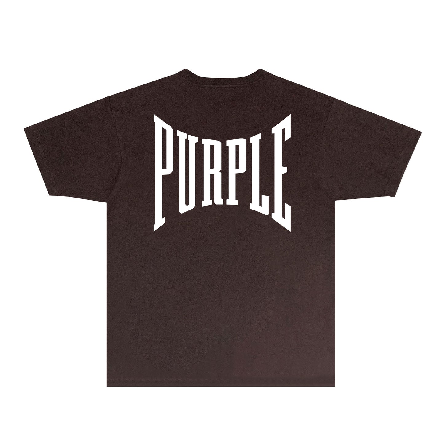 Purple Inset PURPLE Letter Graphic T-Shirt Short Sleeve Casual Streetwear Tee PUR078