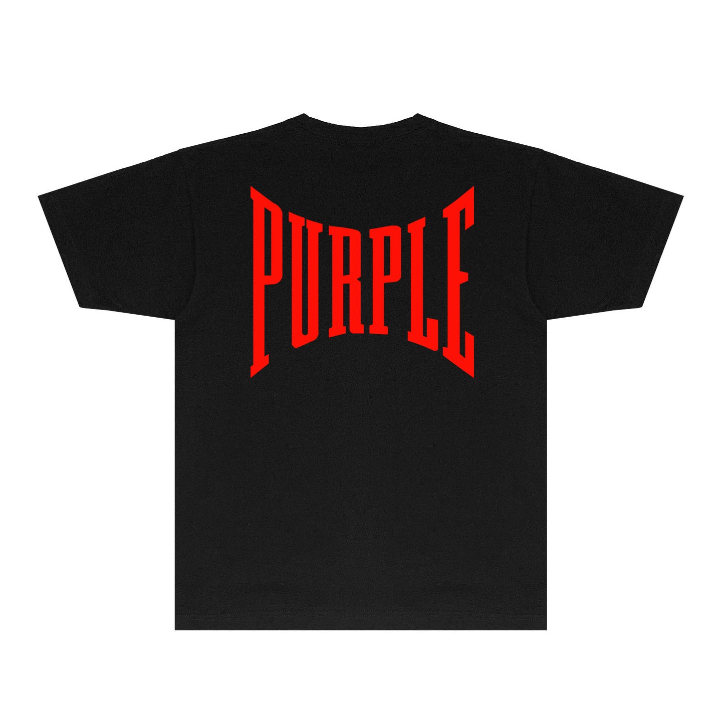 Purple Inset PURPLE Letter Graphic T-Shirt Short Sleeve Casual Streetwear Tee PUR078