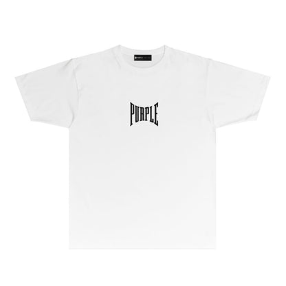 Purple Inset PURPLE Letter Graphic T-Shirt Short Sleeve Casual Streetwear Tee PUR078
