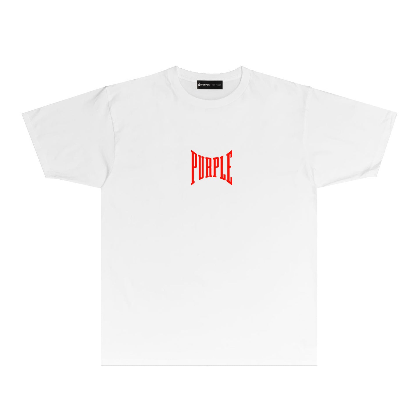 Purple Inset PURPLE Letter Graphic T-Shirt Short Sleeve Casual Streetwear Tee PUR078