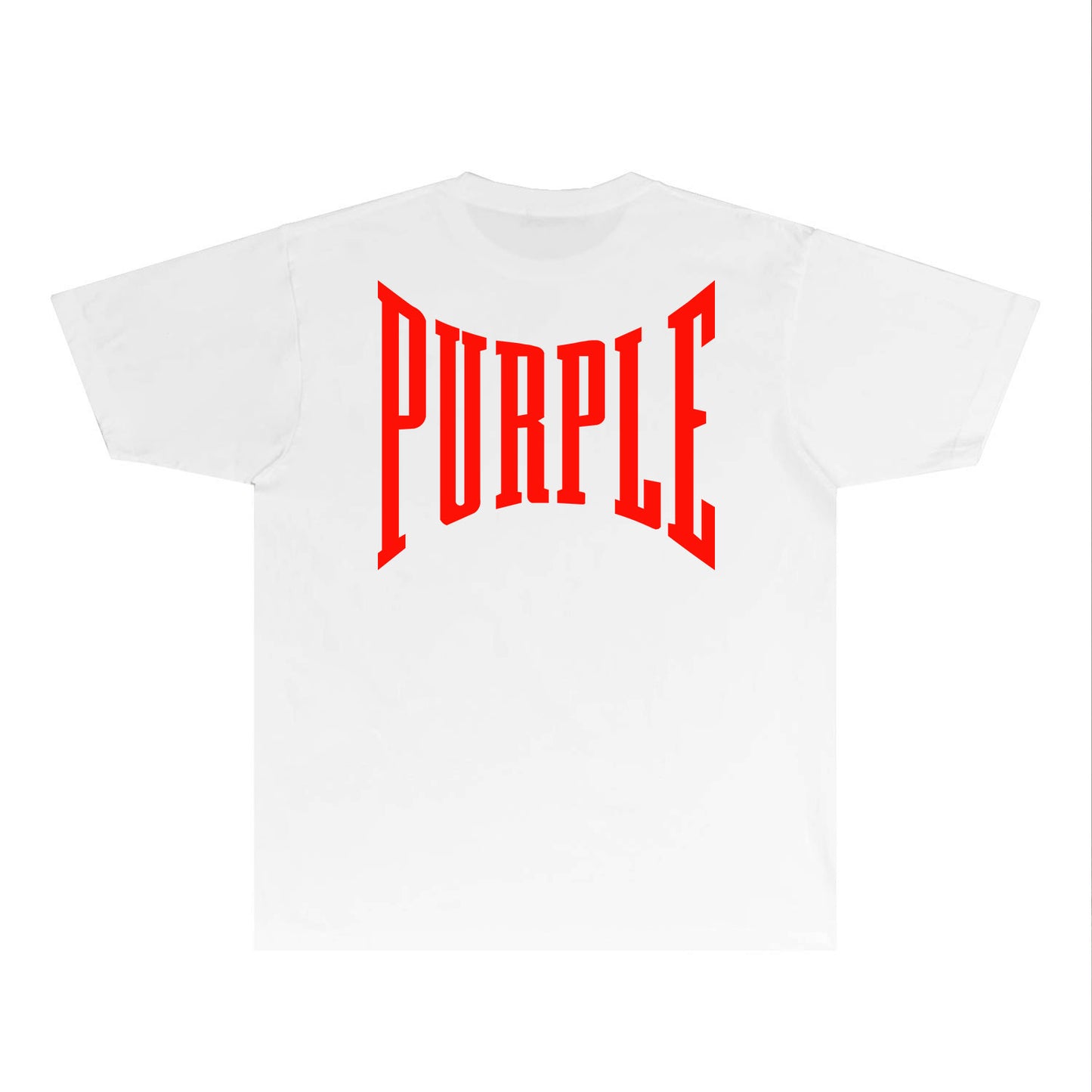 Purple Inset PURPLE Letter Graphic T-Shirt Short Sleeve Casual Streetwear Tee PUR078