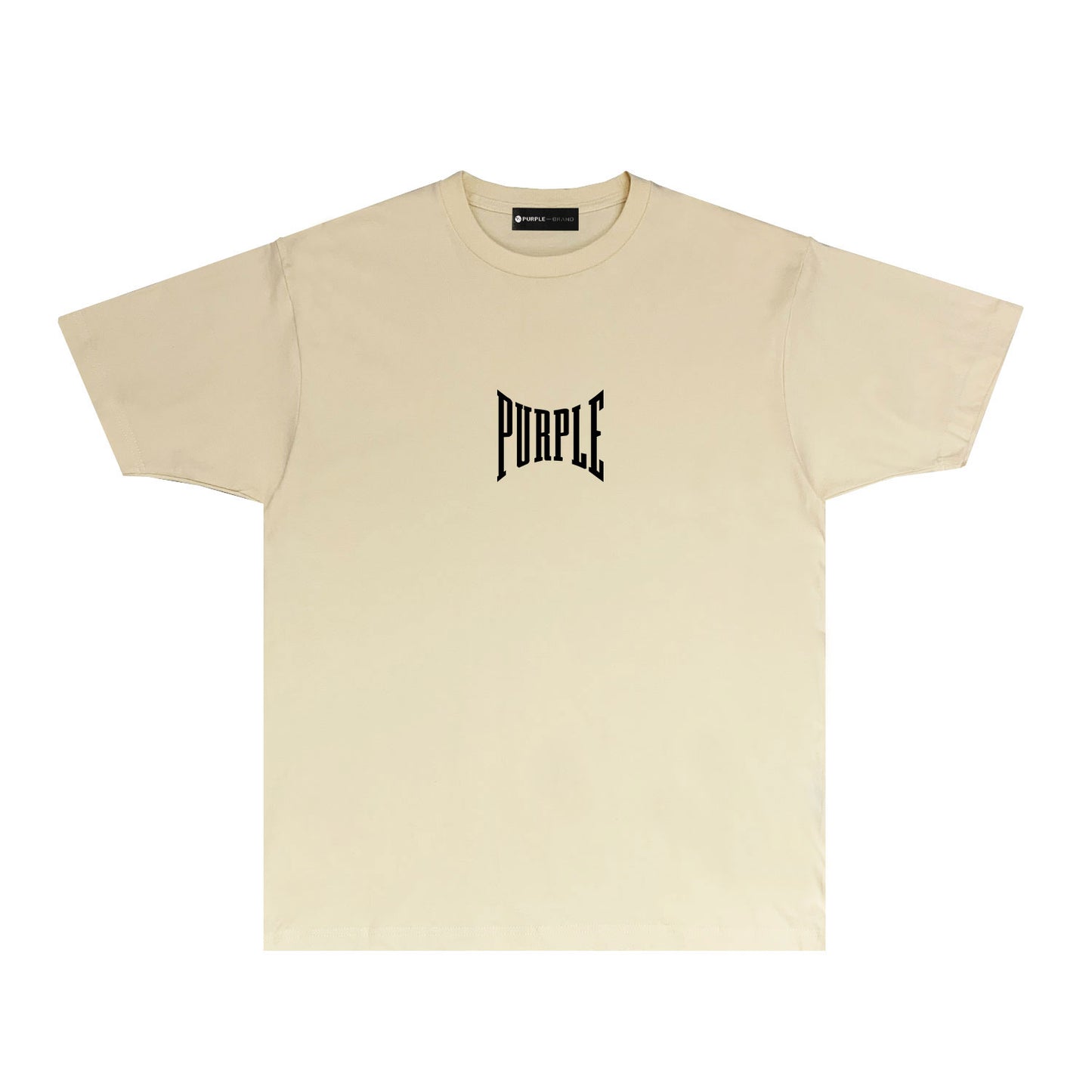 Purple Inset PURPLE Letter Graphic T-Shirt Short Sleeve Casual Streetwear Tee PUR078