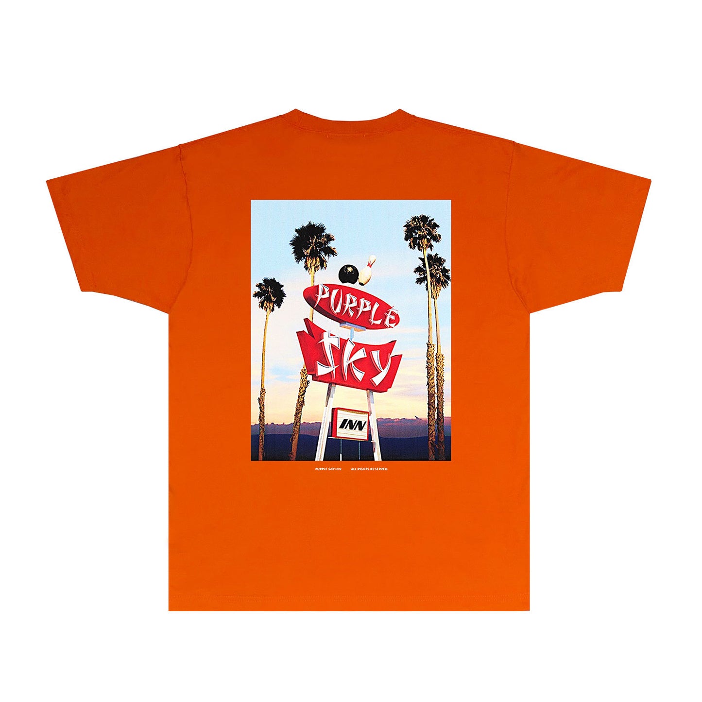 Purple Palm Billboard Graphic T-Shirt Short Sleeve Casual Streetwear Tee PUR081B
