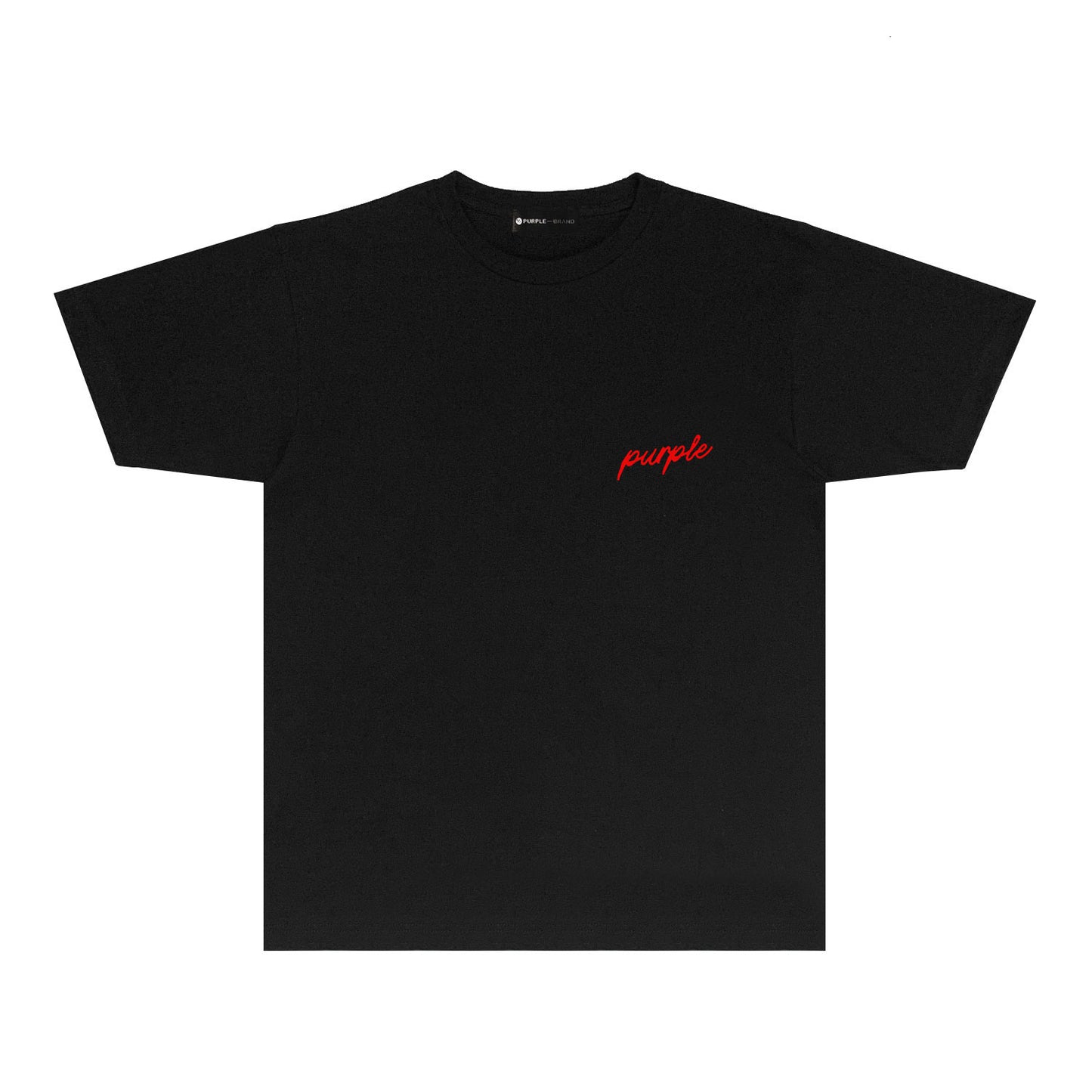 Purple Calligraphy Small Letter Graphic T-Shirt Short Sleeve Casual Streetwear Tee PUR082