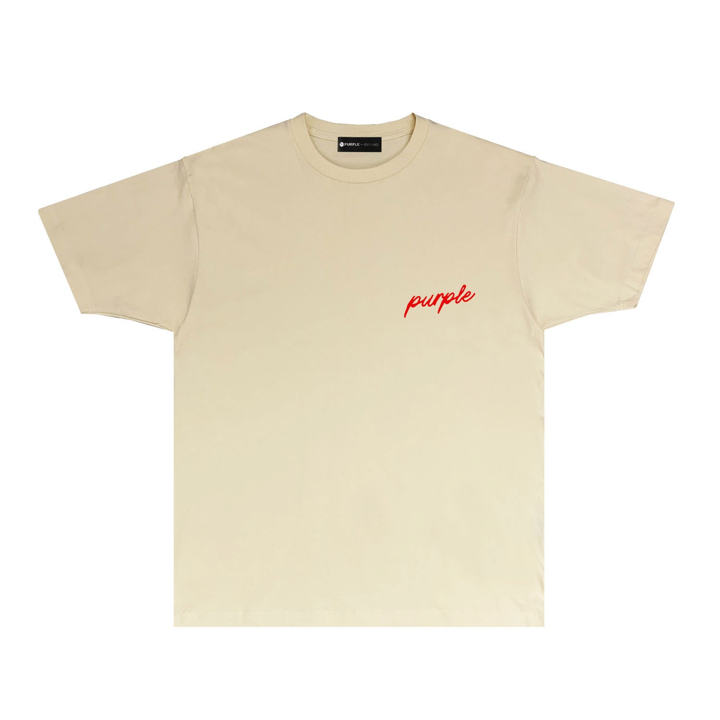 Purple Calligraphy Small Letter Graphic T-Shirt Short Sleeve Casual Streetwear Tee PUR082