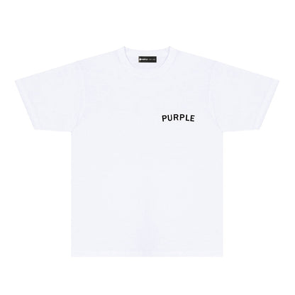 Purple Oversized Letter Graphic T-Shirt Short Sleeve Casual Streetwear Tee PUR083