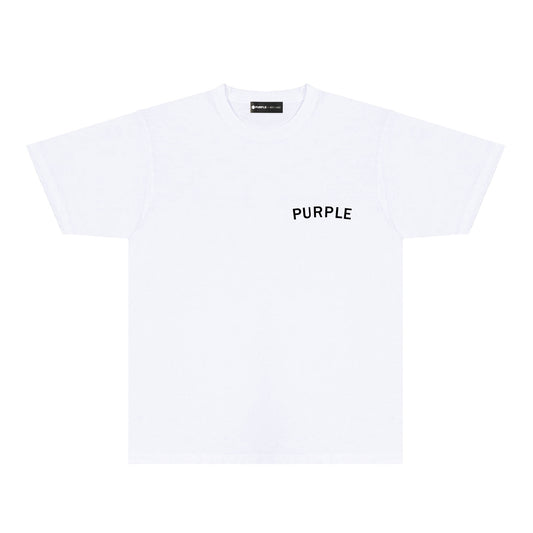 Purple Oversized Letter Graphic T-Shirt Short Sleeve Casual Streetwear Tee PUR083